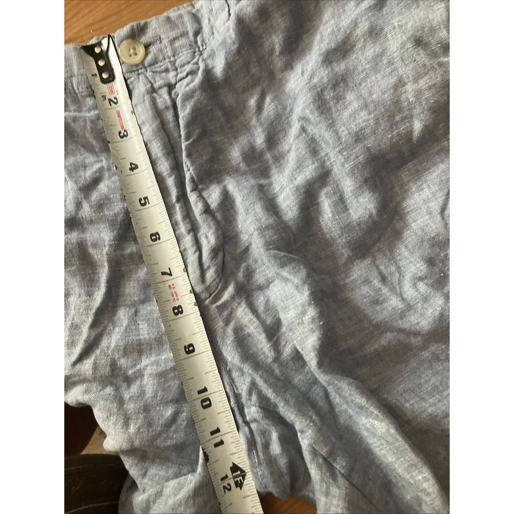 Banana Republic BR 100% Linen Chino Shorts Blue Mens Sz 35
